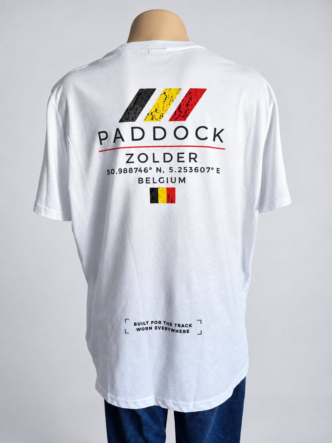 GRYD1 Paddock Zolder T-shirt – white back view | White