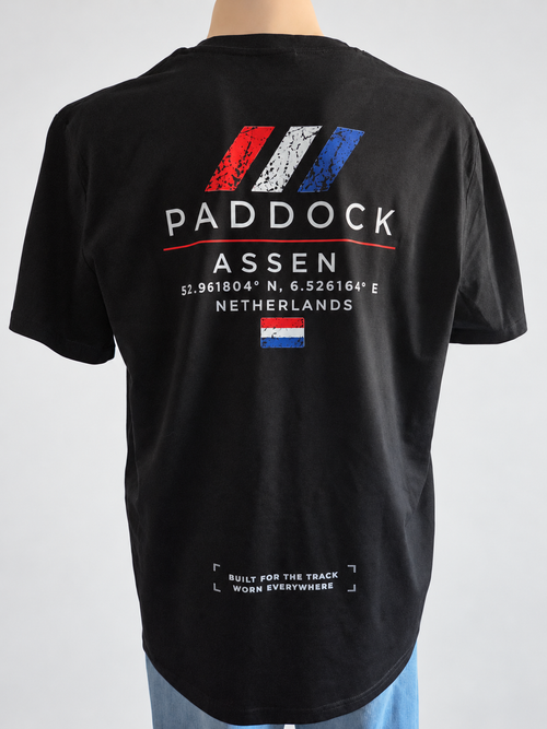 GRYD1 Paddock Assen T-shirt – black back view | Black