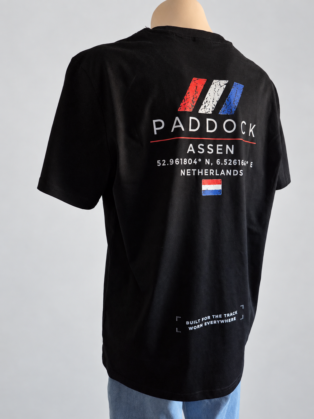 GRYD1 Paddock Assen T-shirt – black three-quarter back view | Black