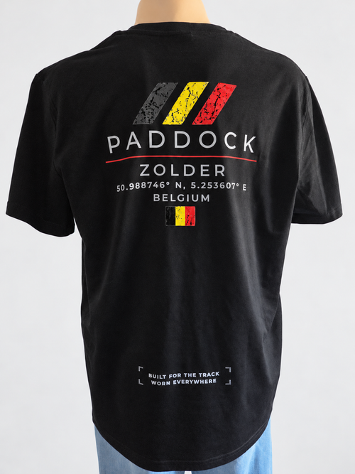 GRYD1 Paddock Zolder T-shirt – black back view | Black