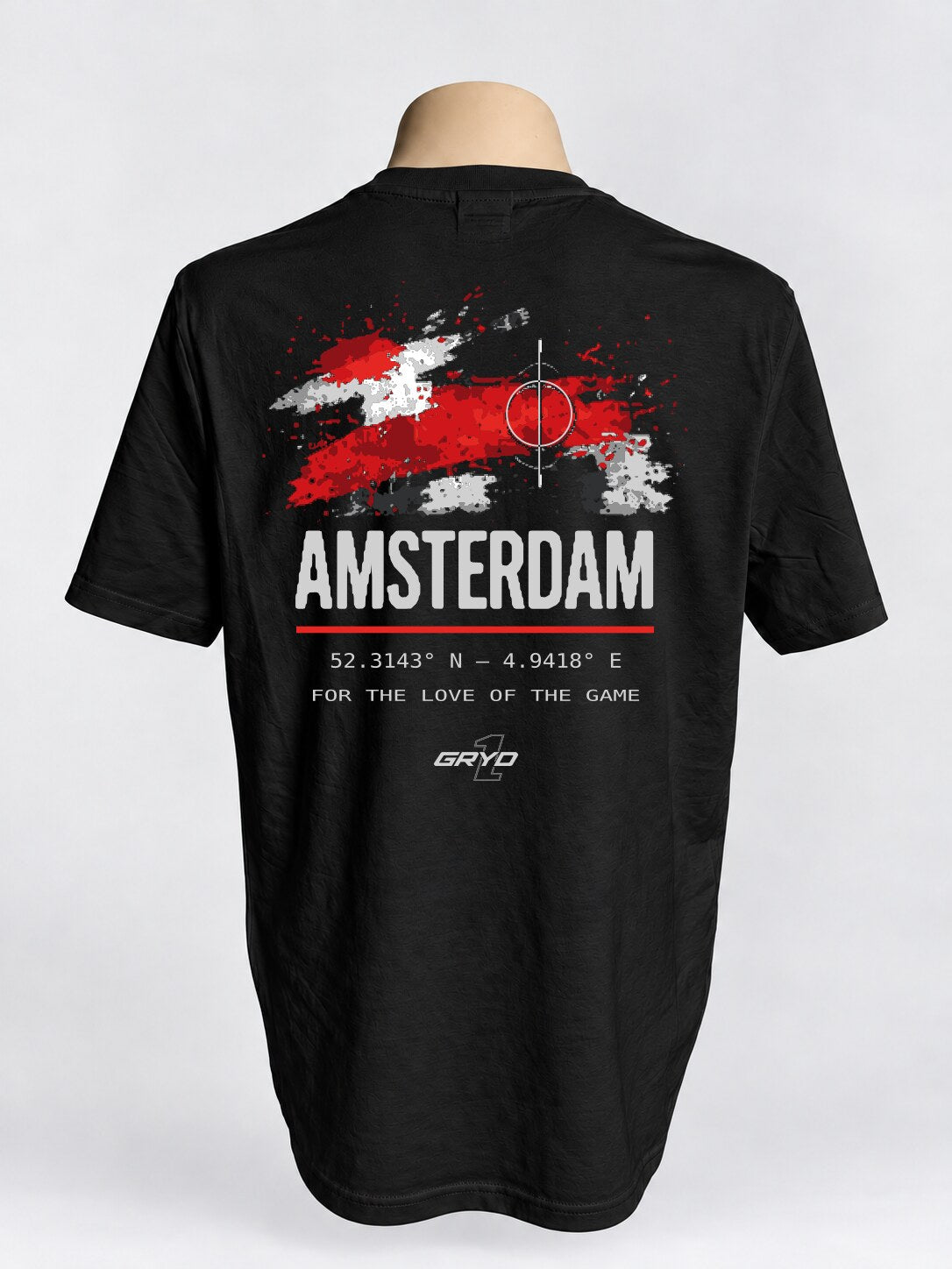 GRYD1 Stadium Amsterdam T-shirt in black – rear view | Black