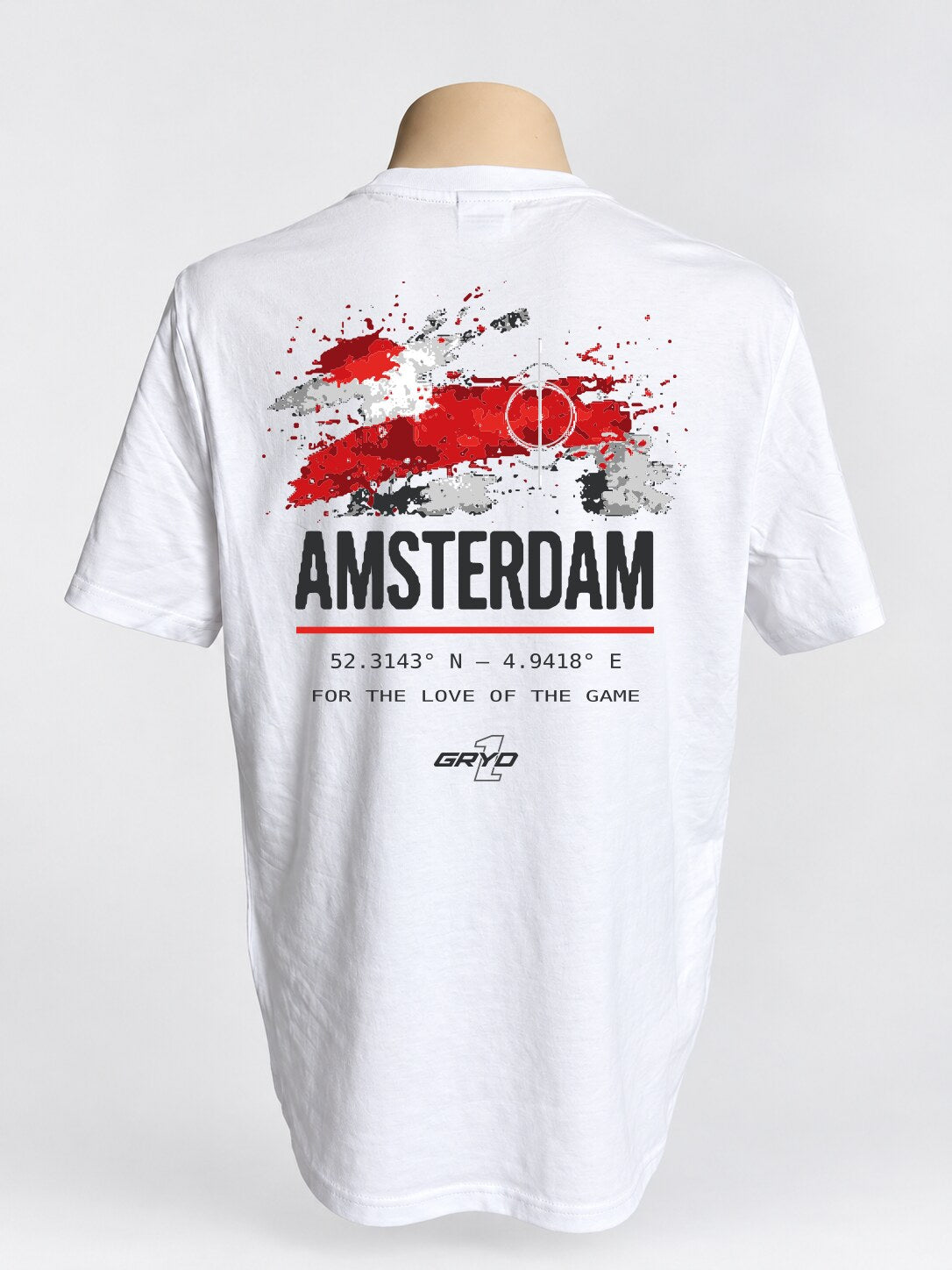GRYD1 Stadium Amsterdam T-shirt in white – rear view | White