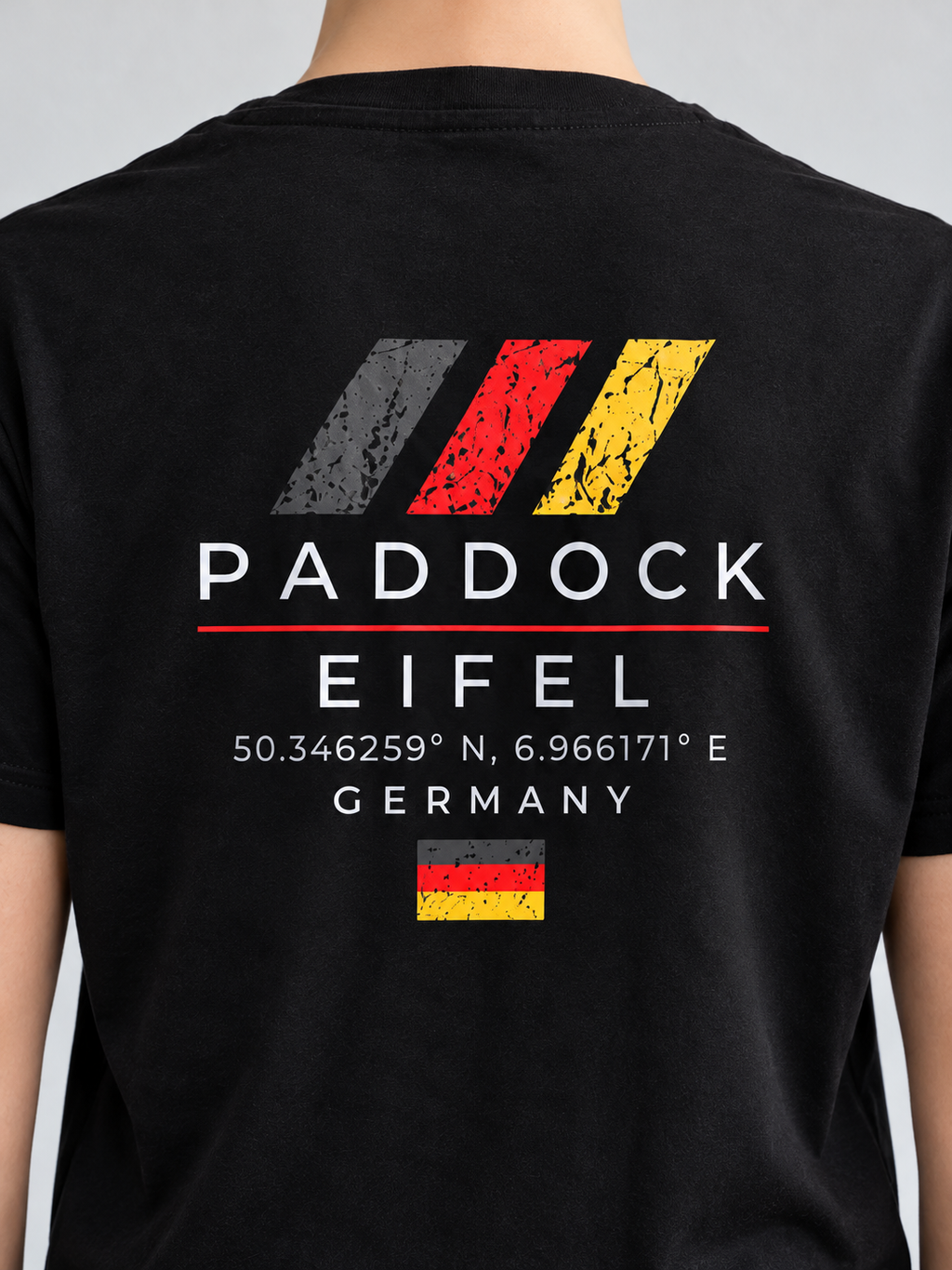 GRYD1 Paddock Eifel T-shirt in black – back print detail | Black