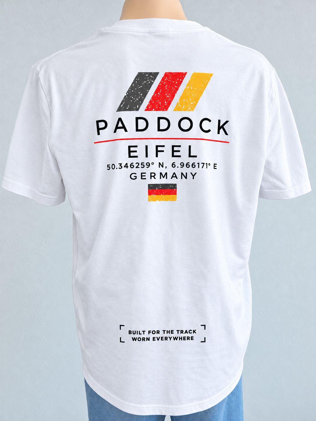 GRYD1 Paddock Eifel T-shirt in white – rear view | White