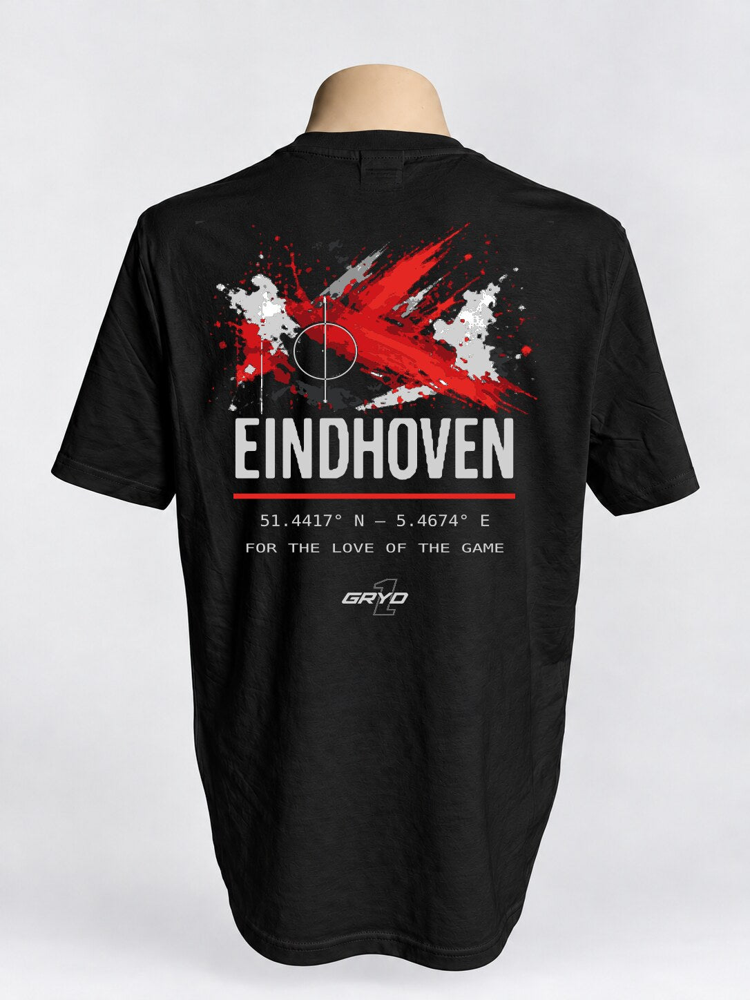 GRYD1 Stadium Eindhoven T-shirt in black – rear view | Black
