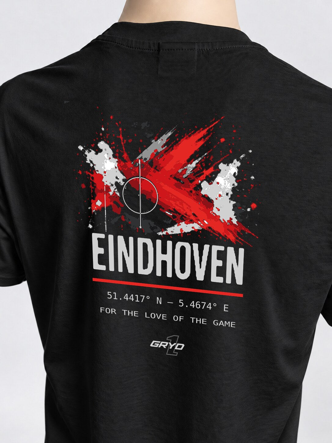 GRYD1 Stadium Eindhoven T-shirt in black – three-quarter rear view | Black