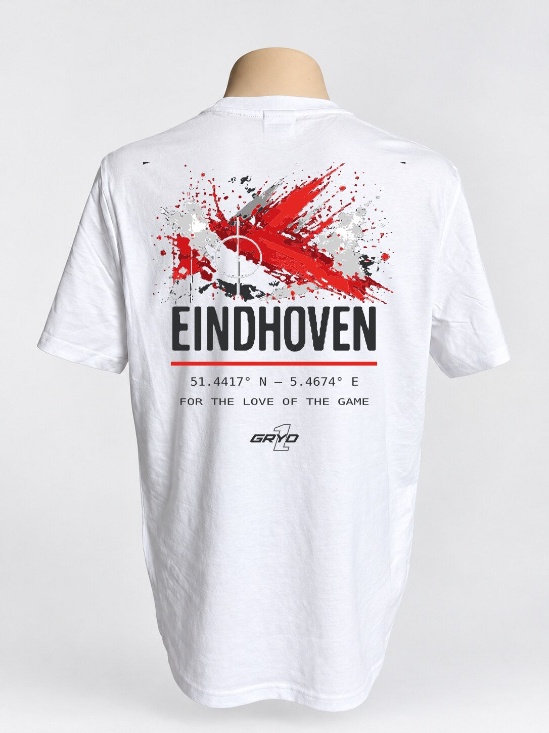 GRYD1 Stadium Eindhoven T-shirt in white – rear view | White