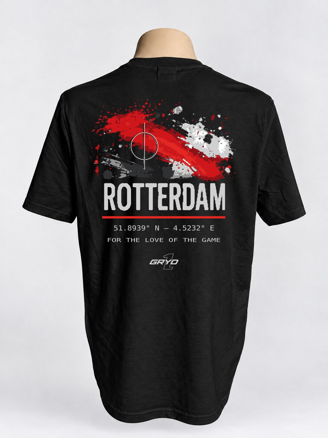 GRYD1 Stadium Rotterdam T-shirt in black – rear view | Black