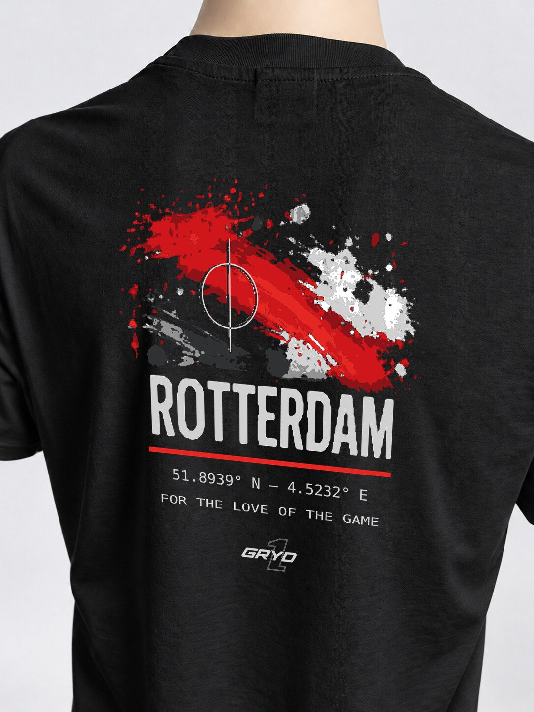 GRYD1 Stadium Rotterdam T-shirt in black – three-quarter rear view | Black
