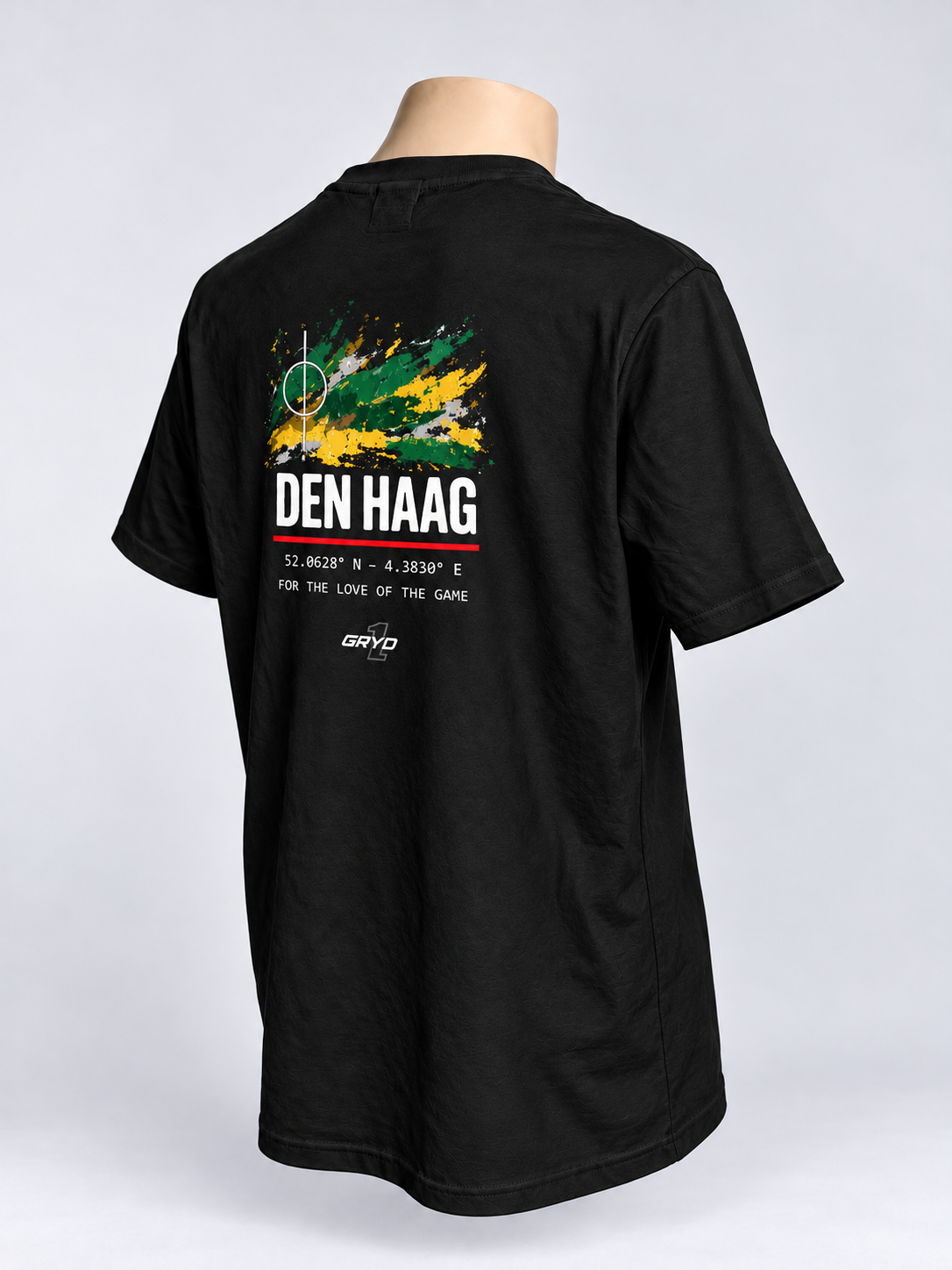 GRYD1 Stadium Den Haag T-shirt in black – three-quarter rear view | Black
