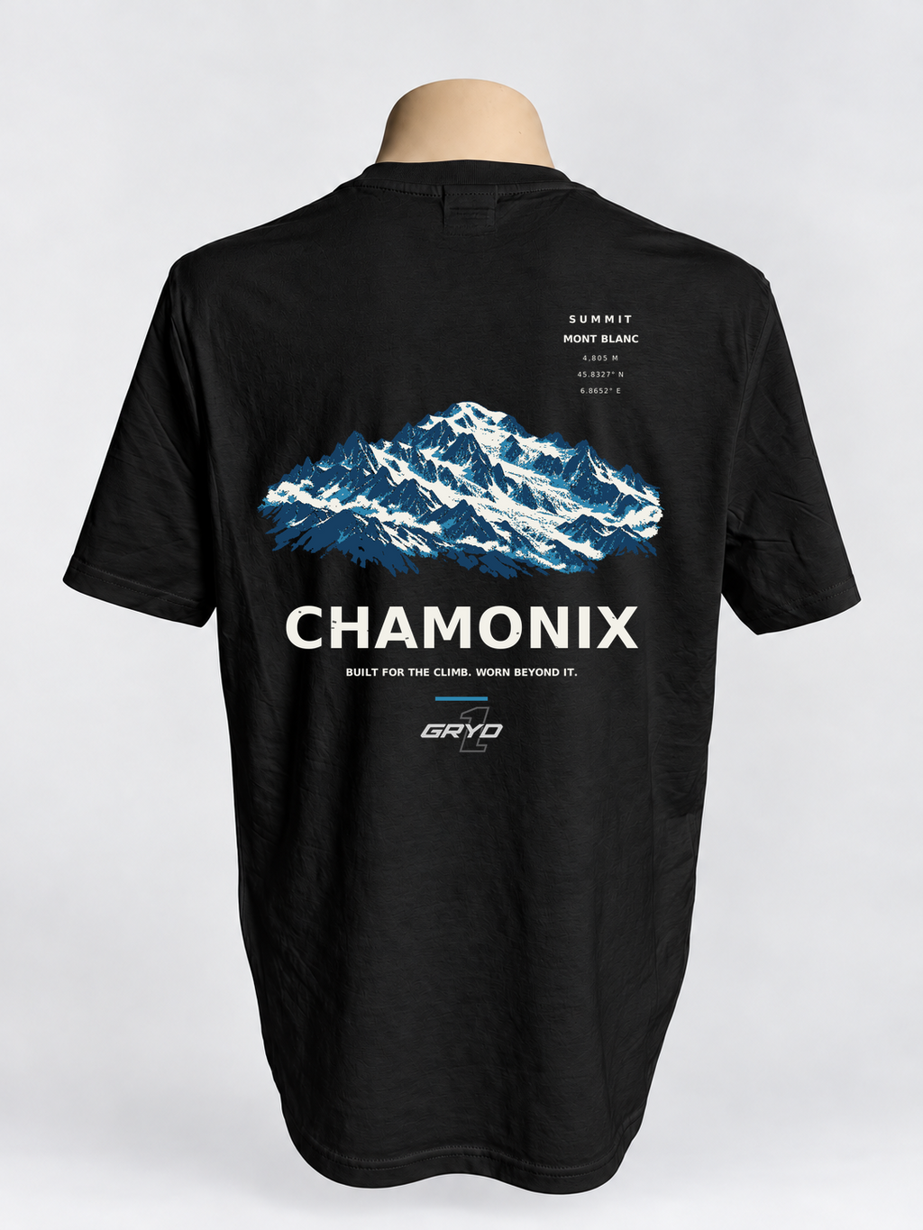 GRYD1 Summit Chamonix T-shirt in black – rear view | Black