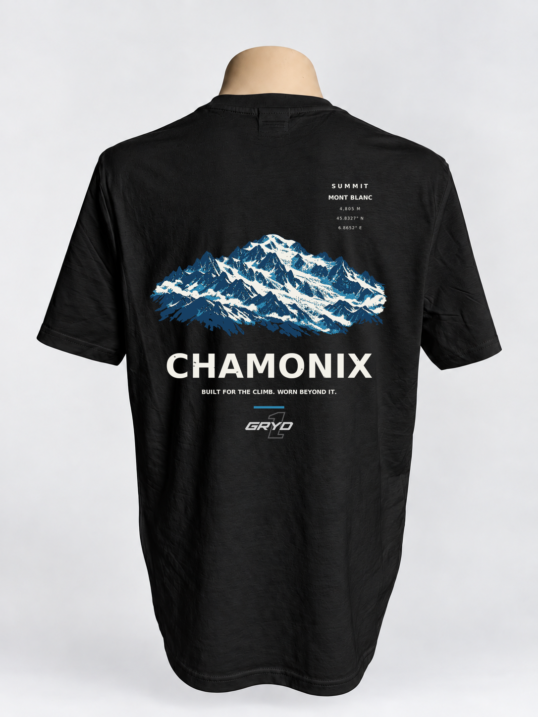 GRYD1 Summit Chamonix T-shirt in black – rear view | Black