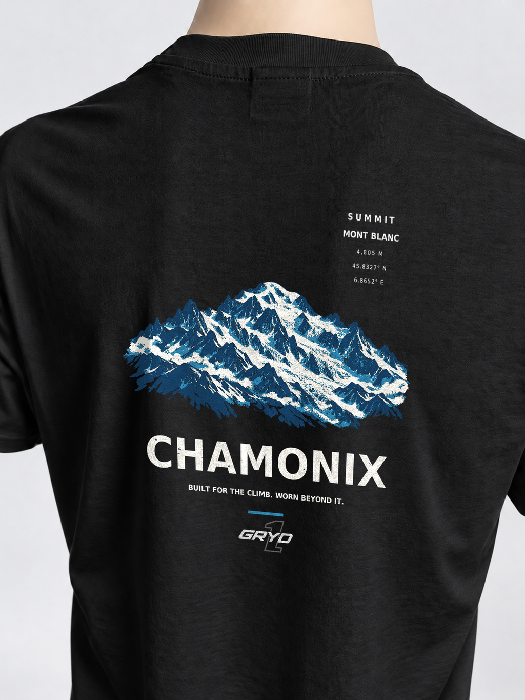 GRYD1 Summit Chamonix T-shirt in black – three-quarter rear view | Black