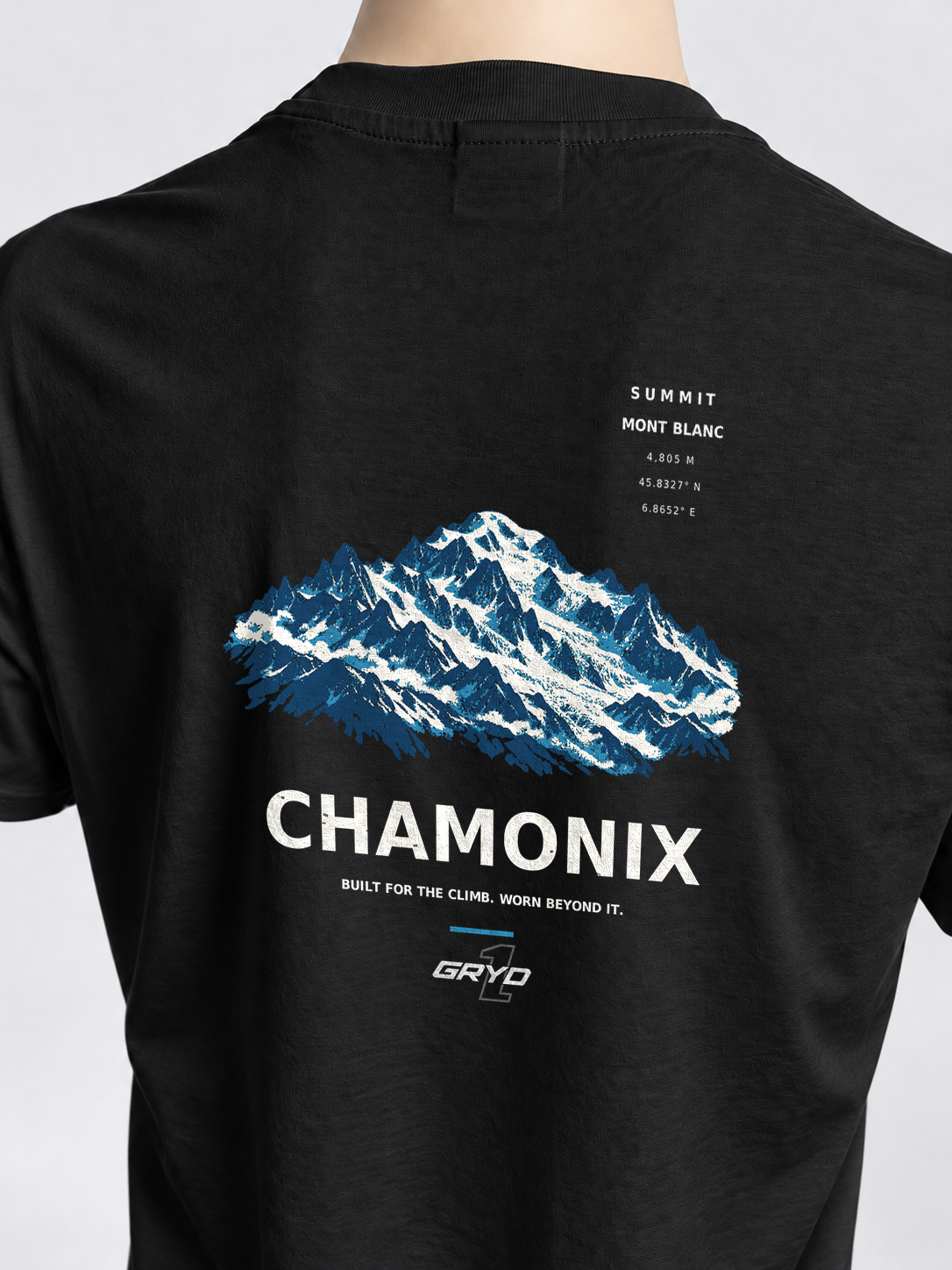 GRYD1 Summit Chamonix T-shirt in black – three-quarter rear view | Black