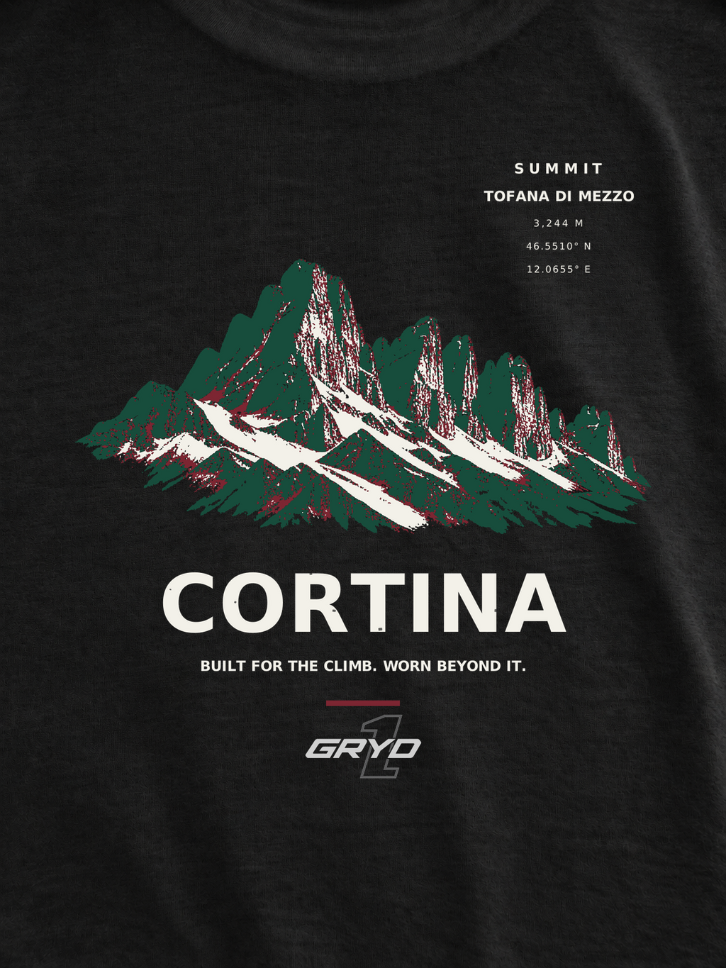 GRYD1 Summit Cortina back print detail in black | Black