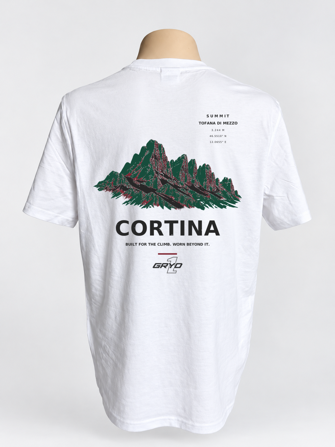 GRYD1 Summit Cortina T-shirt in white – rear view | White