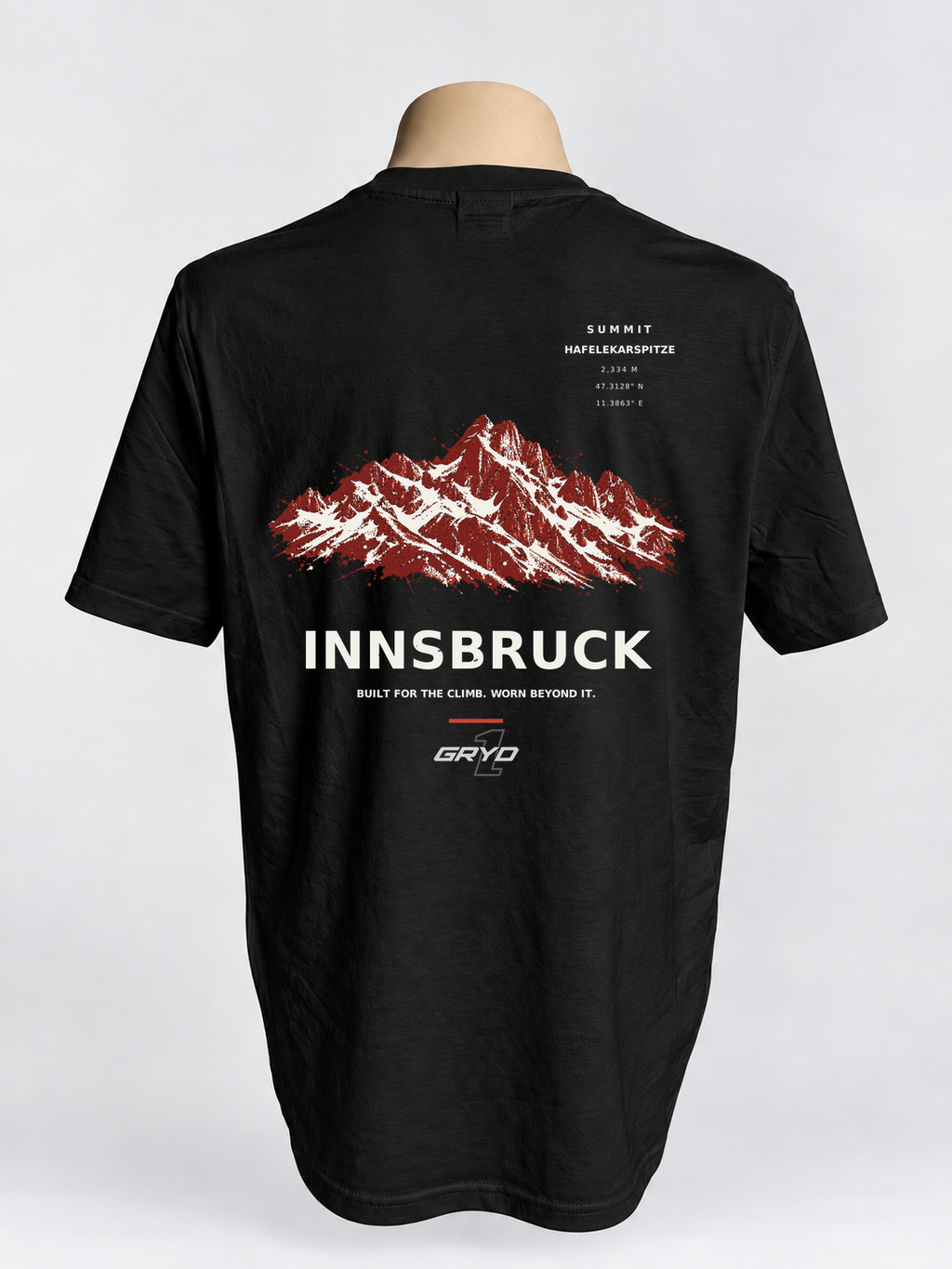 GRYD1 Summit Innsbruck T-shirt in black – rear view | Black