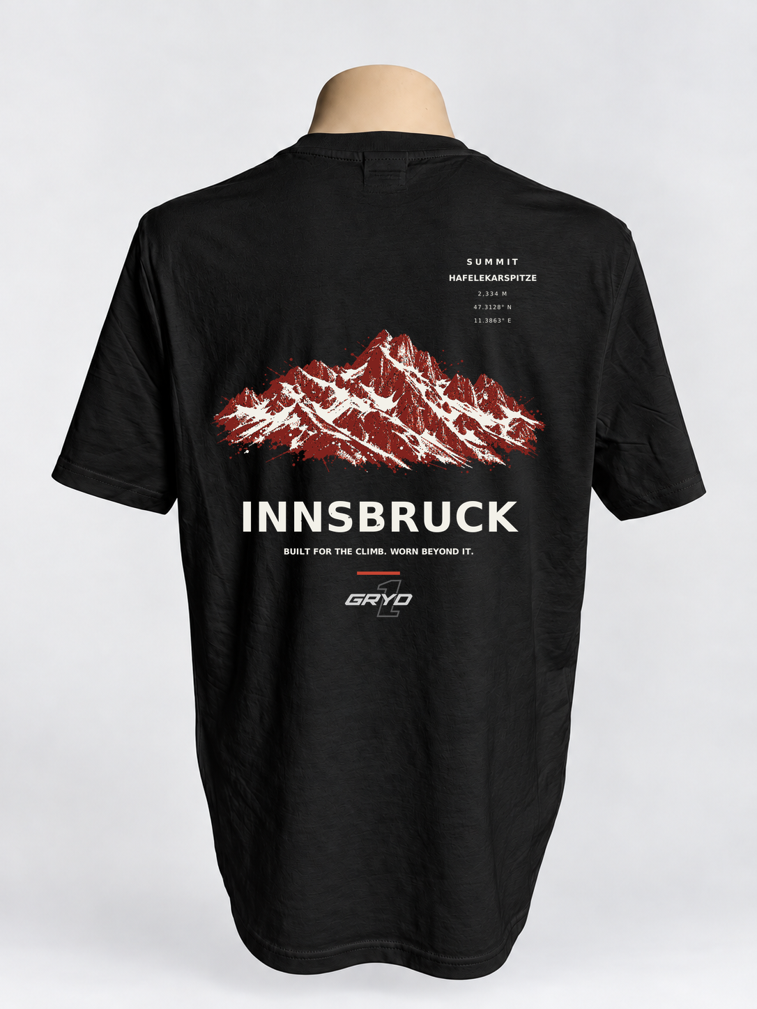 GRYD1 Summit Innsbruck T-shirt in black – rear view | Black