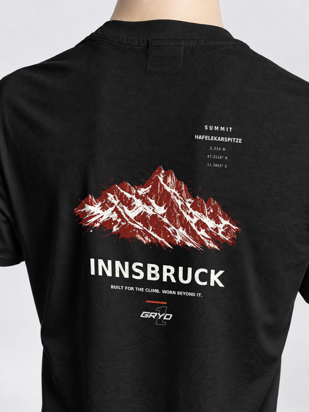 GRYD1 Summit Innsbruck T-shirt in black – three-quarter rear view | Black