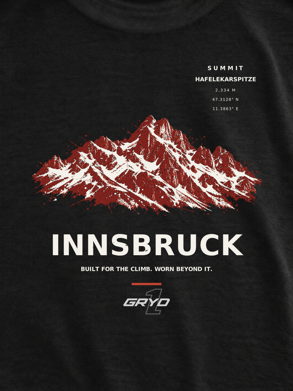 GRYD1 Summit Innsbruck back print detail in black | Black