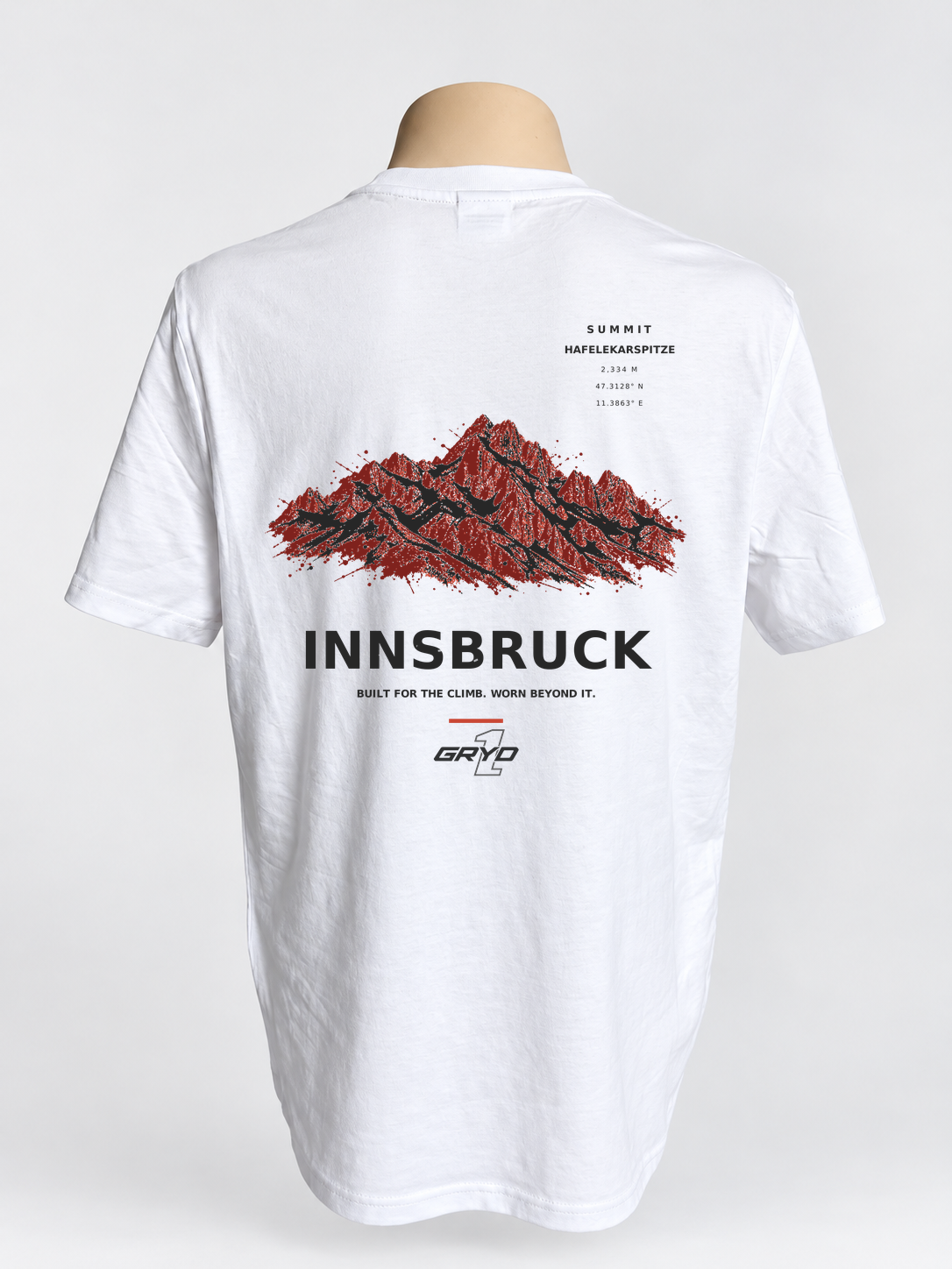 GRYD1 Summit Innsbruck T-shirt in white – rear view | White