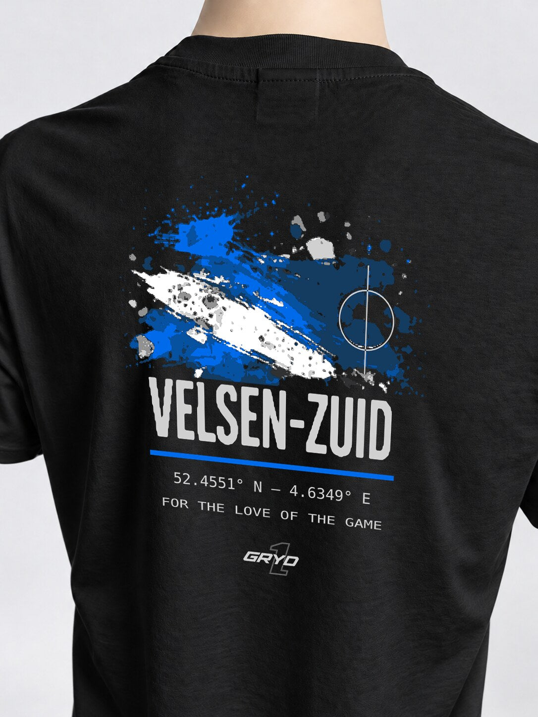 GRYD1 Stadium Velsen-Zuid T-shirt in black – three-quarter rear view | Black