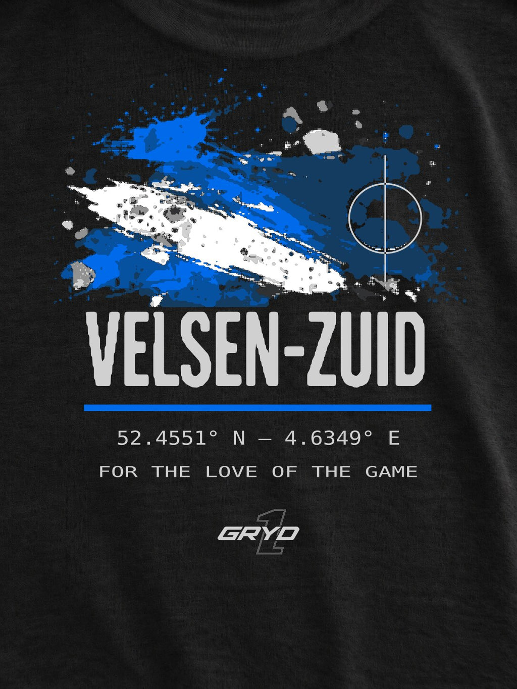 GRYD1 Stadium Velsen-Zuid back print detail on black T-shirt | Black